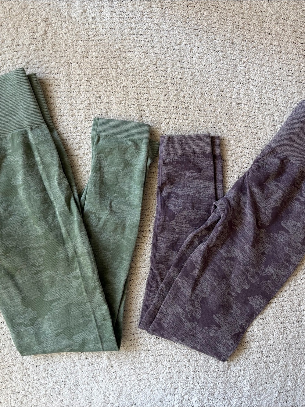 Womens Camouflage Leggings - Green and Purple